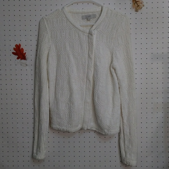 Loft knitted White long-sleeve sweater sz S - Picture 2 of 5